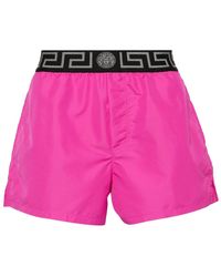 Versace - Greca Swimsuit With Logo Band - Lyst