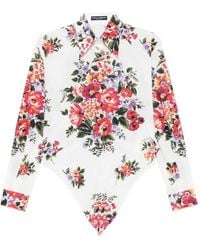 Dolce & Gabbana - Camicia A Fiori A Maniche Lunghe - Lyst