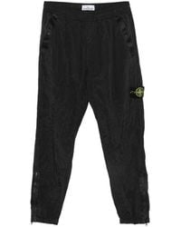 Stone Island - Crinkled Sweatpants With Logo Patch - Lyst