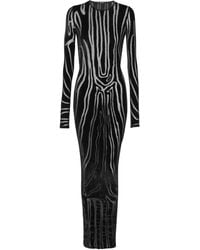 Balmain - Zebra Print Midi Dress - Lyst