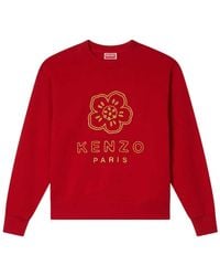 KENZO - Embroidered "Boke Flower" Cotton Sweatshirt - Lyst