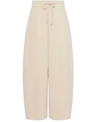 Max Mara - Technical Cotton Jersey Barrel-Leg Trousers - Lyst