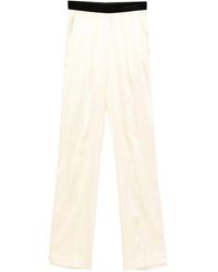 Tom Ford - Cream Banded Waist Straight-Leg Pants - Lyst