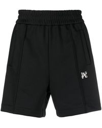 Palm Angels - Monogram-embroidered Striped Track Shorts - Lyst