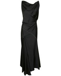 Victoria Beckham - V-Neck Midi Dress - Lyst