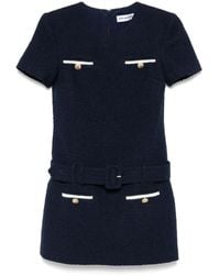 Self-Portrait - Mini Abito Bouclé Blu - Lyst