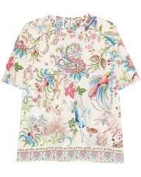 Etro - Floral Print T-Shirt - Lyst