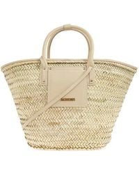 Jacquemus - Soli Woven Raffia Tote Bag With Leather Trim - Lyst