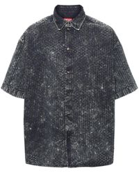 DIESEL - S-Lazer Perforated Acid-Wash Short-Sleeve Shirt - Lyst