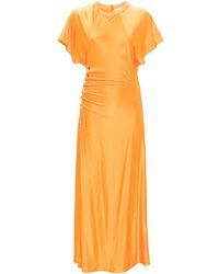 Rabanne - Gathered Maxi Dresses With Short Sleeves - Lyst