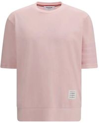Thom Browne - Short-Sleeved T-Shirt With Ribbed Cuffs - Lyst