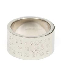 MM6 by Maison Margiela - Anello Minimal Con Logo 4Mm - Lyst