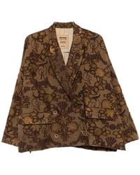 Uma Wang - Double-Breasted Floral Jacquard Jacket - Lyst