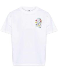 CASABLANCA - Short-Sleeved T-Shirt With Graffiti Print - Lyst