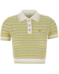 CASABLANCA - Striped Polo Shirt With Bourgeois-Style Logo - Lyst