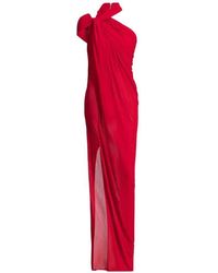 Balmain - Draped Jersey Maxi Dress - Lyst