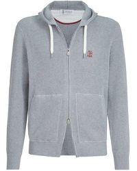 Brunello Cucinelli - Cotton Zip-Up Hoodie - Lyst