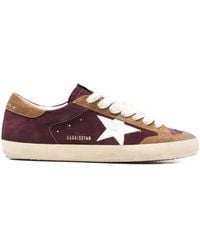 Golden Goose - Low-Top Burgundy Sneakers - Lyst