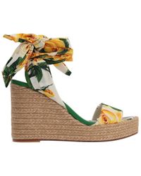 Dolce & Gabbana - Stretch Silk Wedge Sandal - Lyst