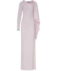 Self-Portrait - Long Draped Jersey Dress - Lyst