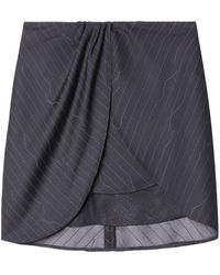 Off-White c/o Virgil Abloh - Off- Draped Pinstripe Mini Skirt - Lyst