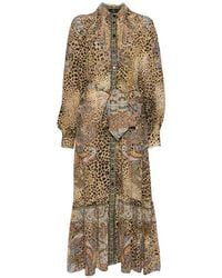 Etro - Midi Dress With Paisley Animal Print - Lyst