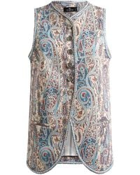 Etro - Jacquard Vest With Floral Paisley Pattern - Lyst