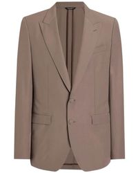 Dolce & Gabbana - Dolce & Gabbana Single-Breasted Wool Poplin Jacket - Lyst