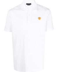 Versace - Medusa Embroidered Polo Shirt - Lyst