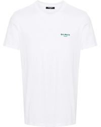 Balmain - T-Shirt Con Applicazione Logo - Lyst