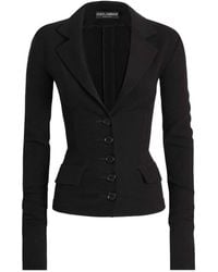 Dolce & Gabbana - Single-Breasted Wool Canvas Jacket - Lyst