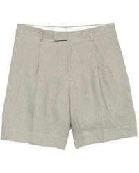 Lardini - Paaramis Pleated Button-Up Shorts - Lyst