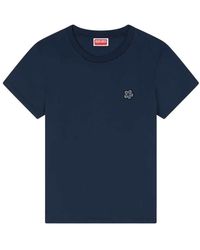 KENZO - Cotton T-Shirt With "Boke Flower" Embroidery - Lyst