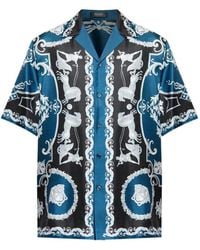 Versace - Camicia Con Motivo A Bottoni - Lyst