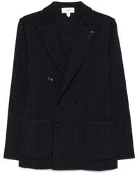 Lardini - Double-Breasted Jacket With Houndstooth Pattern - Lyst