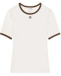 Courreges - T-Shirt With Contrasting Trim - Lyst