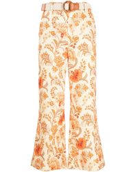 Zimmermann - Junie Floral Cropped Trousers - Lyst