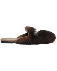 Dolce & Gabbana - Suede And Shearling Slippers - Lyst