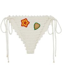 CASABLANCA - Crochet Bikini Bottom With Patches - Lyst