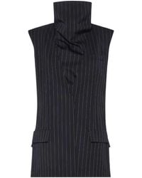 Sportmax - Pinstriped Wool Sleeveless Jacket - Lyst
