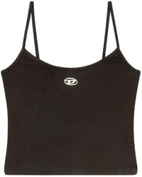 DIESEL - Slim Fit Thin Strap Top With Metallic Logo - Lyst