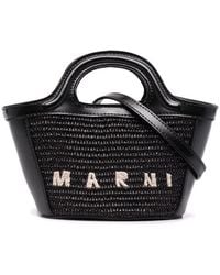 Marni - Raffia And Leather Tropiacalia Micro Satchel Bag - Lyst