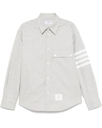 Thom Browne - Cotton Shirt With Four-Stripe Detail - Lyst