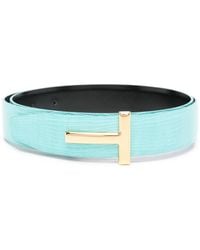 Tom Ford - Leather Belt With T-Plate - Lyst