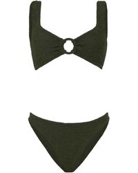 Hunza G - Bikini Julia Con Cerchi Tonali Color Cachi Metallizzato-Donna - Lyst
