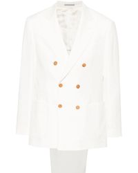 Brunello Cucinelli - Double-Breasted Linen Suit - Lyst