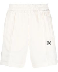 Palm Angels - Striped Sports Shorts With Embroidery - Lyst