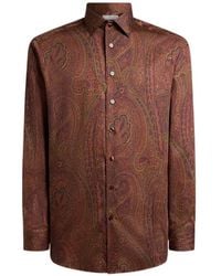 Etro - Cotton Satin Shirt With Arnica Motif - Lyst