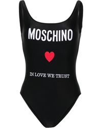 Moschino - One-Piece Swimsuit With Embroidery - Lyst