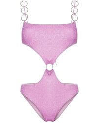 Oséree - One-Piece Swimsuit With Lurex Cut-Out - Lyst